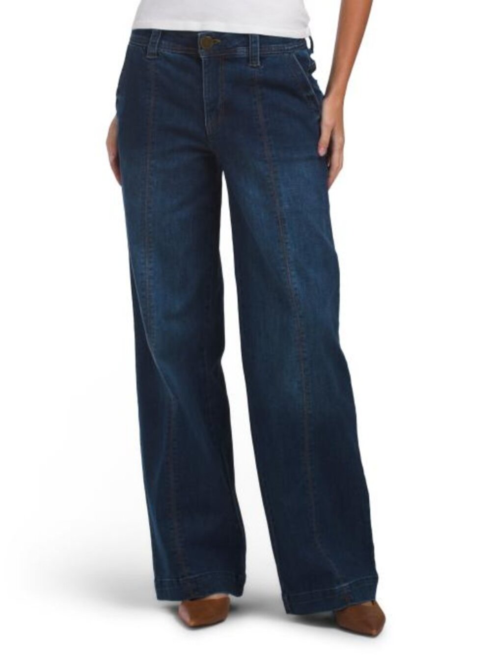DEMOCRACY Ab Tech High Rise Wide Leg Jeans With Center Front Seams